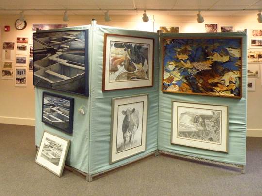 Rick Marchant's paintings at the Caz Library