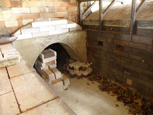 Liz Lurie's wood-fired kiln awaiting her next batch of pottery