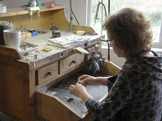 Susan Machmer creating jewelry pieces