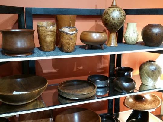 Ceramic and wooden bowls for sale at Cazenovia Artisans