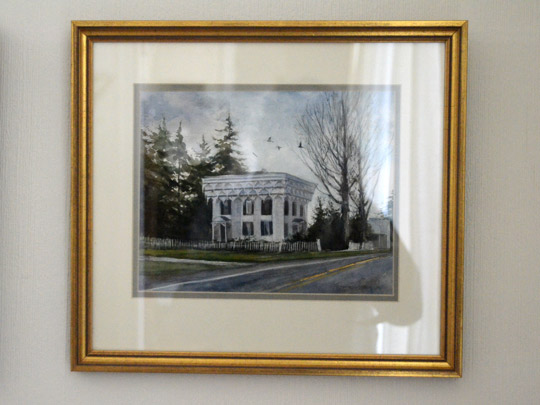 Wayne Daniel's painting of the Spirit House, Georgetown, NY