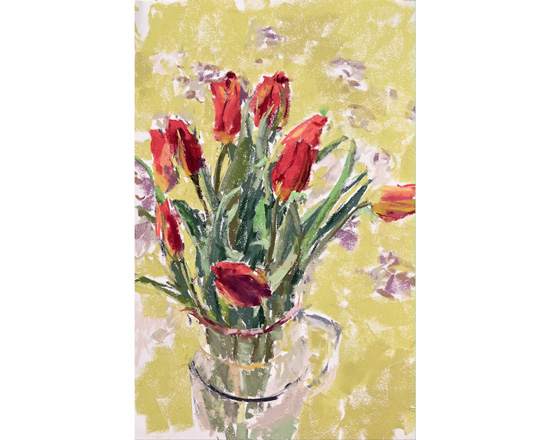 "Red Tulips on Yellow" "Red Tulips on Yellow"
